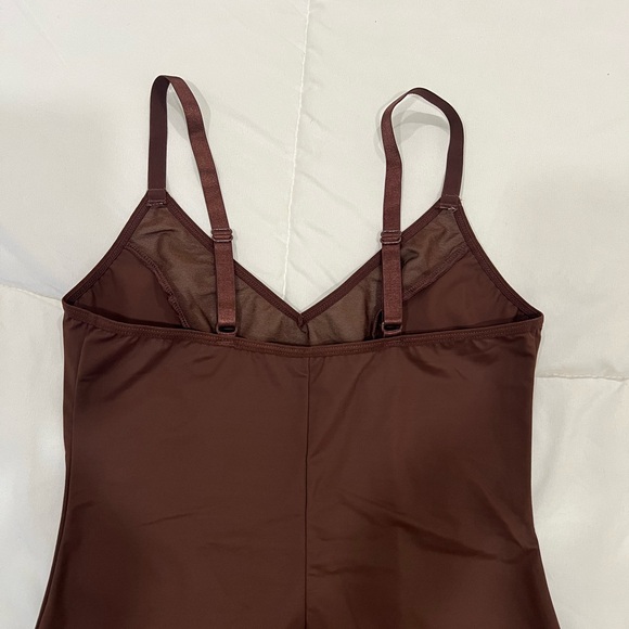 Women's Brown Bodycon Slip Dress - Picture 5 of 7